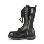 14 Eyelet Leather Boots for Men with Steel Toe