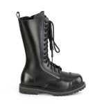 14 Eyelet Leather Boots for Men with Steel Toe