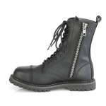 Riot 10-Eyelet Mens Vegan Leather Ankle Boots with Steel Toe