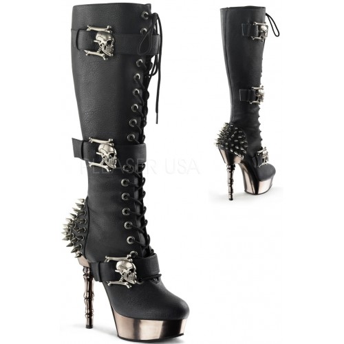 Spine Heeled Muerto Studded Knee Boots