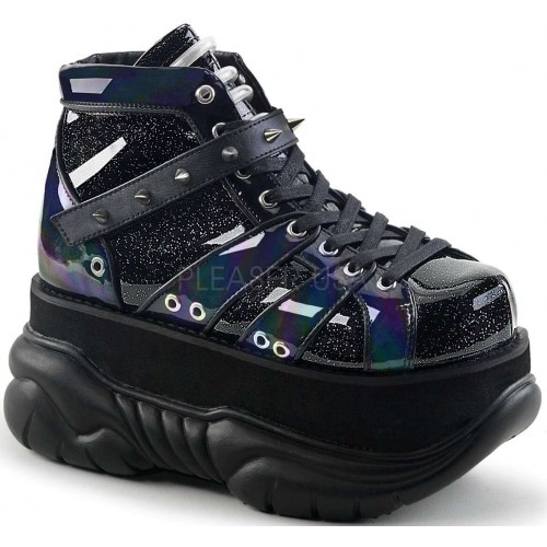 Neptune Black Holographic Mens Shoes