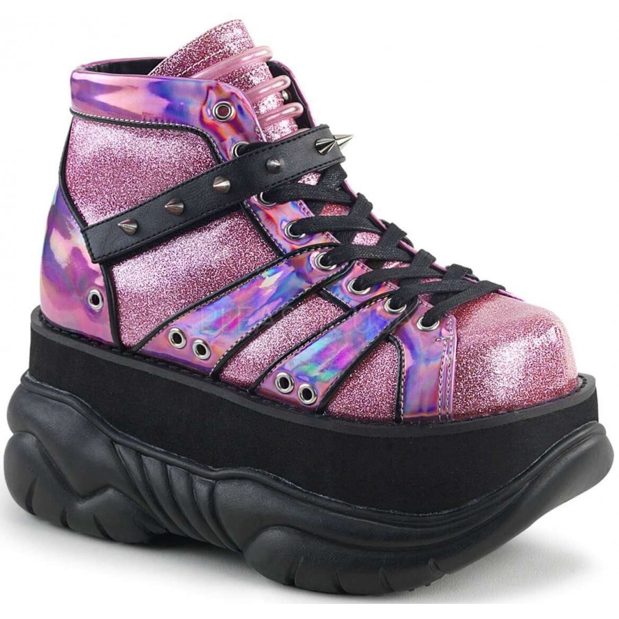 Neptune Pink Holographic Mens Shoes Festival, Rave