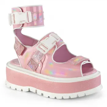 Slacker Pink Platform Ankle Strap Sandals