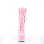 Pink Faux Fur Camel-311 Platform Knee Boot