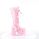 Pink Faux Fur Camel-311 Platform Knee Boot