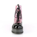 Spiderweb Pink Hologram Slacker Ankle Boots