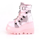 Pink Wedge Heel Shaker Ankle Boots