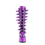 Swing Buckled Purple Hologram Womens Platform Boots