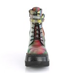 Rainbow Reflective Wedge Heel Womens Ankle Boots