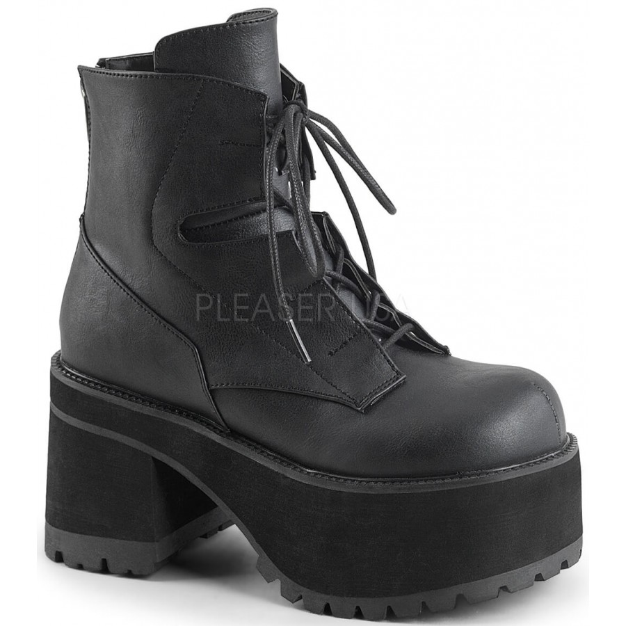 womens black combat style boots