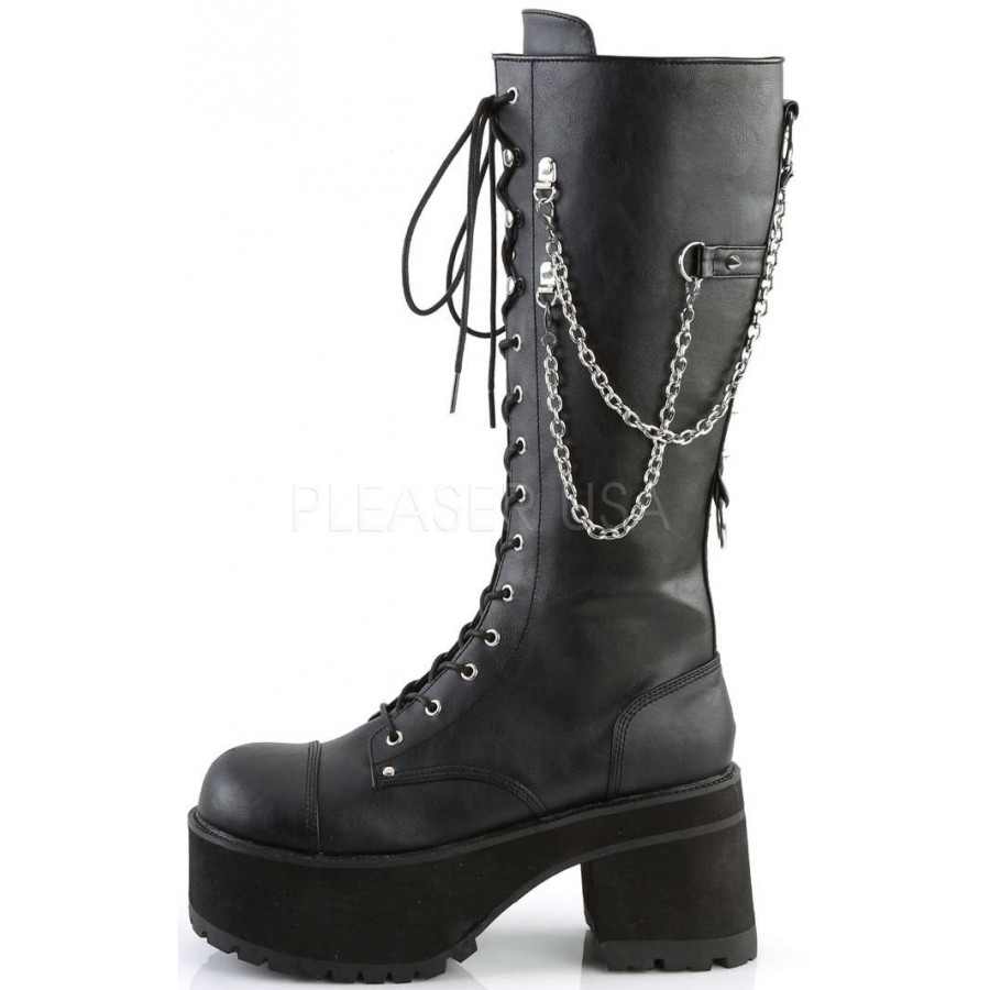 Ranger Mens Knee High Combat Boot with Chains