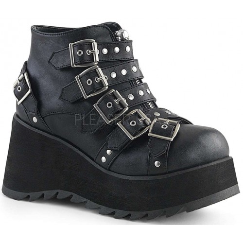 Scene Buckled Black Ankle Boots