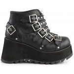 Scene Buckled Black Ankle Boots