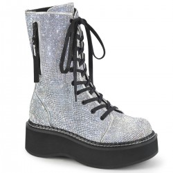 Emily Rhinestone Platform Mid-Calf Boots