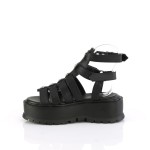 Slacker Black Platform Skull and Crossbones Gladiator Sandals