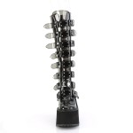 Swing Transparent Black Womens Platform Boots