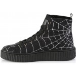 Spiderweb Black Canvas High Top Sneaker