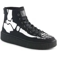 XRay Bone Print Black Canvas High Top Sneaker