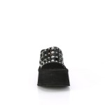 Spider Studded Black Patent Platform Mule