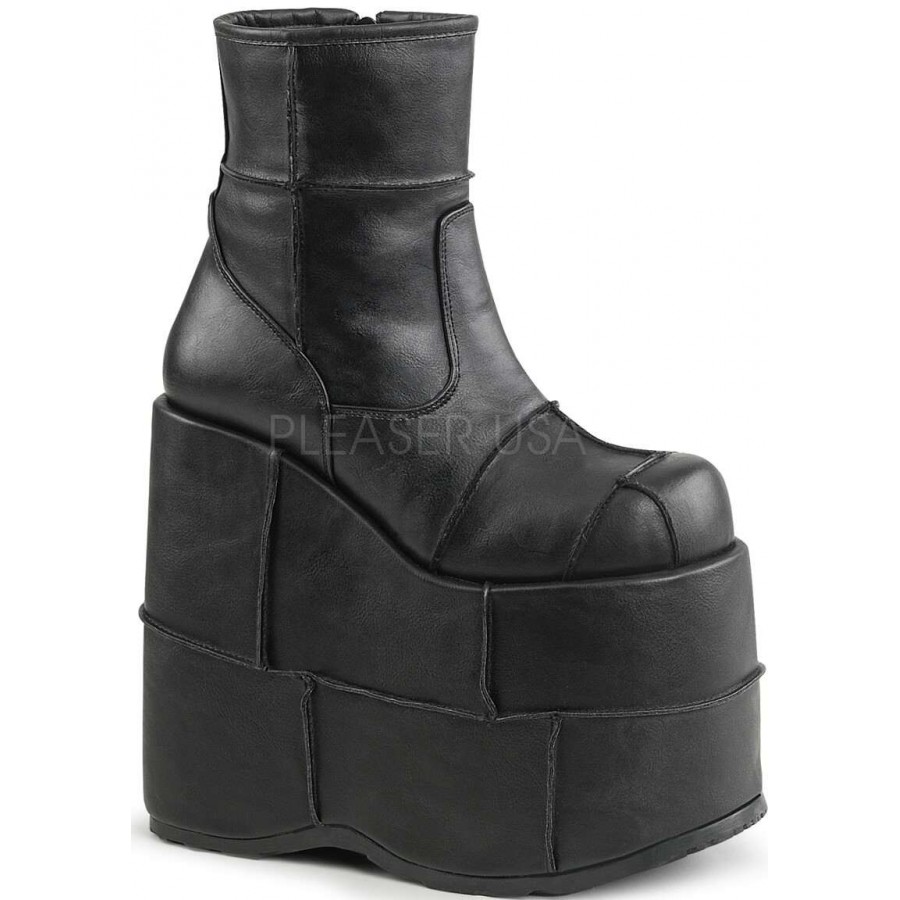 mens boots stacked heel