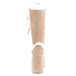 Tan Faux Fur Camel-311 Platform Knee Boot