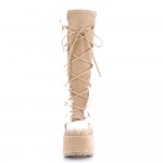 Tan Faux Fur Camel-311 Platform Knee Boot