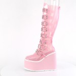 Swing Transparent Pink Womens Platform Boots