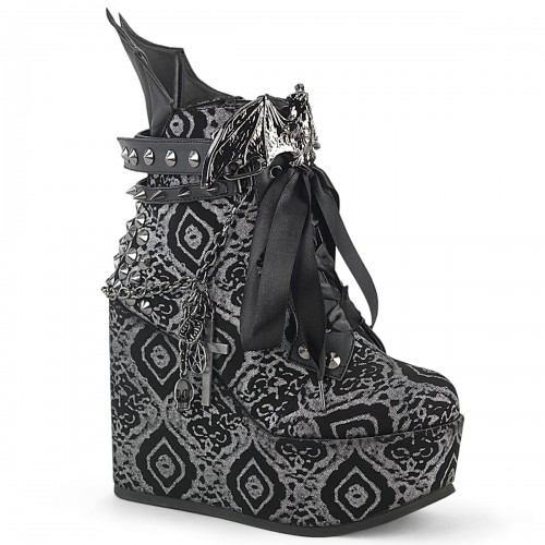 Poison Vampire Hunter Patterned Gothic Ankle Boots