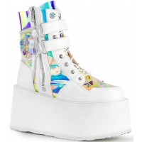 Damned White Charmed Ankle Boots