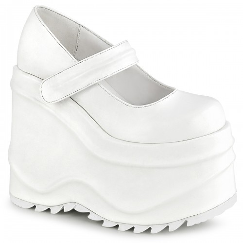 Wave White Platform Mary Jane