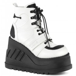 Stomp White Cybergoth Wedge Ankle Boots