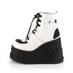 Stomp White Cybergoth Wedge Ankle Boots