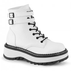 Lilith White Ankle Combat Boots