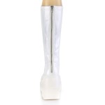 White Hologram Shaker-65 Womens Knee Boots