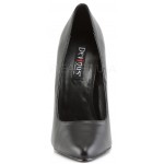Black Leather 6 Inch Domina High Heel Pump
