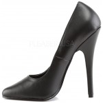 Black Leather 6 Inch Domina High Heel Pump