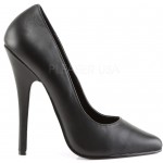 Black Leather 6 Inch Domina High Heel Pump