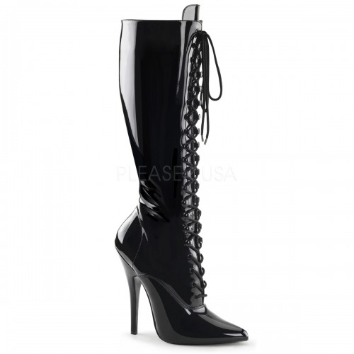Domina Faux Leather Lace Up Boots