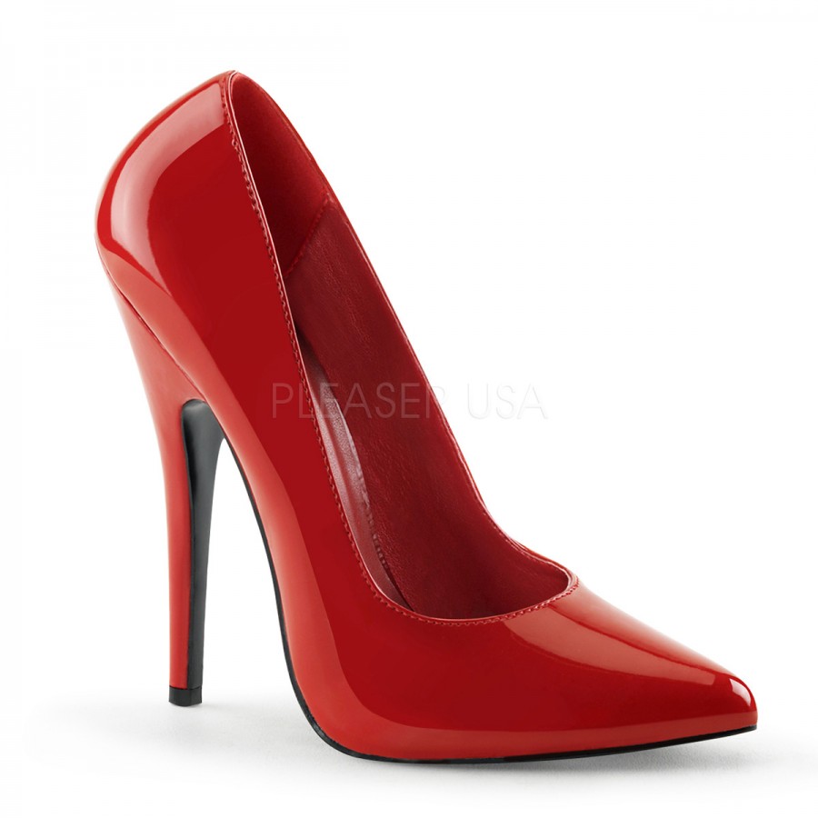 red one inch heels