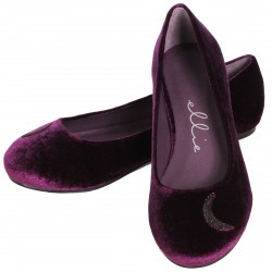 Moon Witch Purple Velvet Flat Shoe