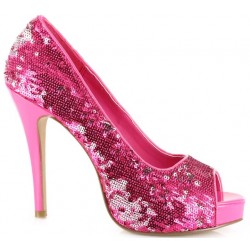 hot pink sparkly heels