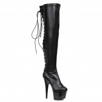 Fare Black Platform Thigh High Boots for Women