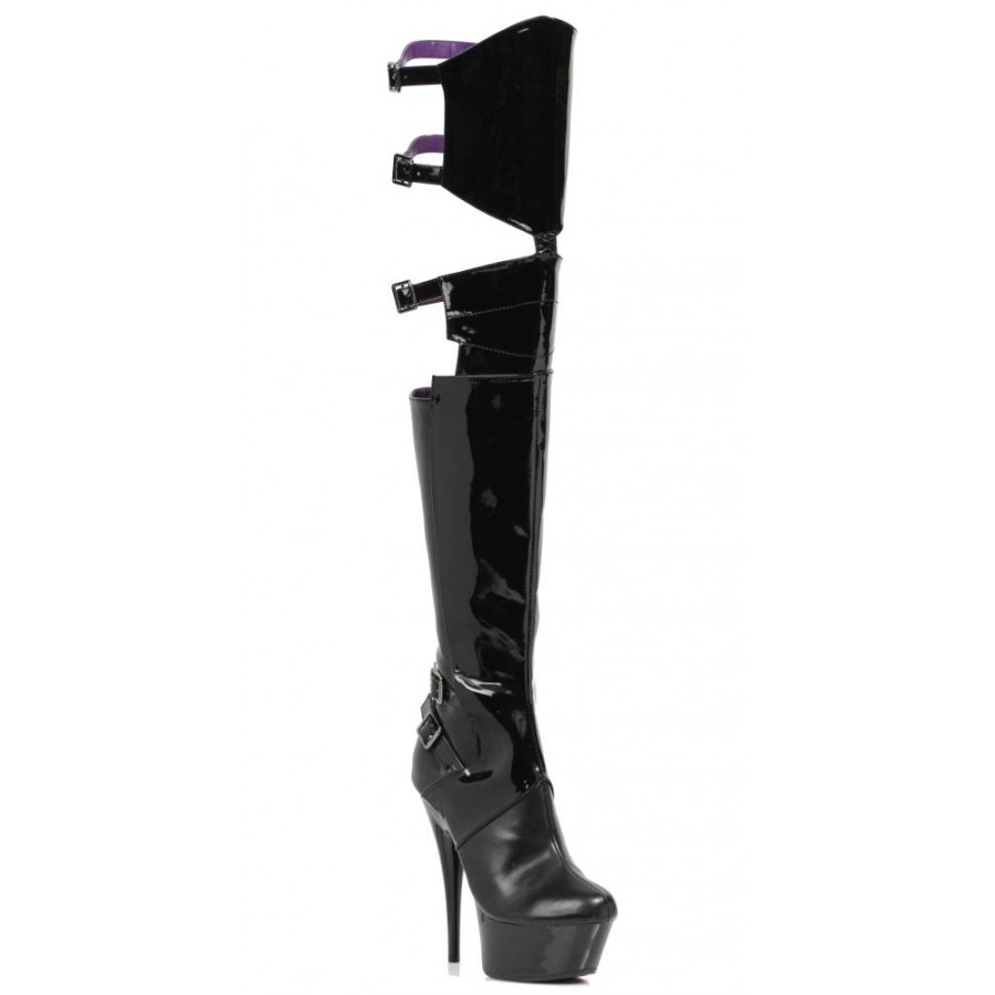 2 inch heel thigh high boots