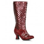 Snake Buckled Snakeskin Boots for Women in Red