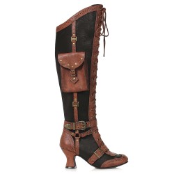 Ingrid Multi Pocket Steampunk Womens Brown Boots