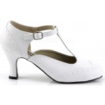 Flapper White T-Strap Pump