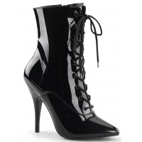 Seduce 1020 5 Inch Heel Black Patent Ankle Boots