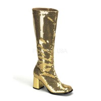 Spectacular Gold Sequin Covered Gogo Boots