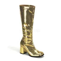 Spectacular Gold Sequin Covered Gogo Boots