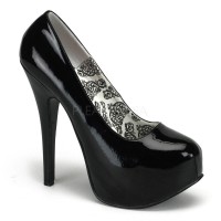 Teeze Black Patent Platform Pump